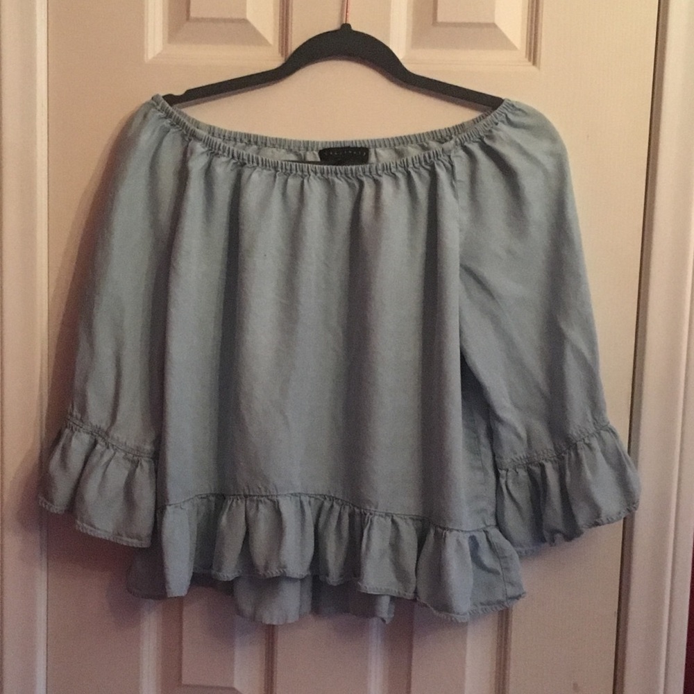 Sanctuary light blue jean top